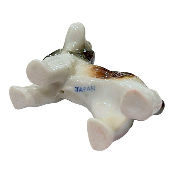 Vtg Porcelain Brown, White & Black Springer Spaniel Puppy Figurine Made In Japan - Picture 9 of 9